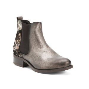 LAIF Bronze Made In Portugal Leather Comfort Ankle Booties